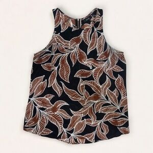 Leaf Pattern Sleeveless Blouse Size Medium